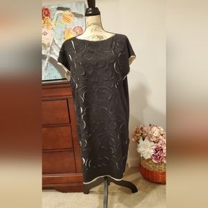 Catherine Malandrino Women Cutout Scroll Design,Cap Sleeves, Size L